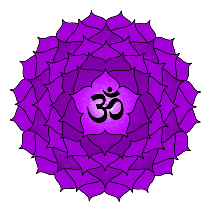 Scheitelchakra (Sahasrara) – Chakra-Symbol in Violett, Weiß