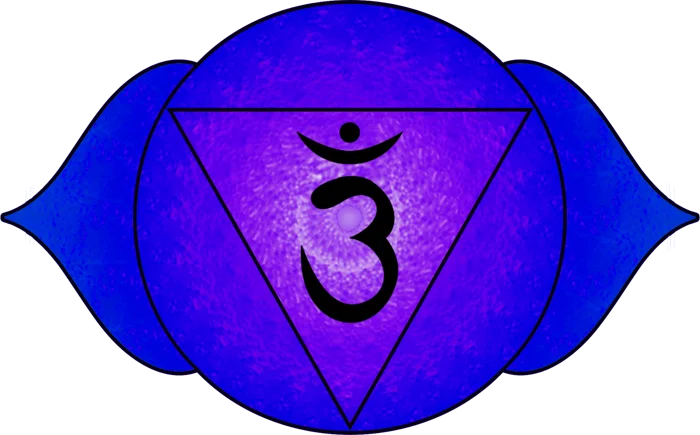 Stirnchakra (Ajna) – Chakra-Symbol in Indigo, Dunkelblau